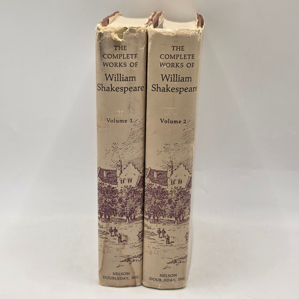 Nelson Doubleday William Shakespeare Complete Works 2 Vol Set Plays Poems Book